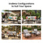 6 Piece Outdoor Conversation Set With Swivel Chairs - Ember Black