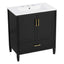 Elegant Fluted Bathroom Vanity With Sink, Soft Close Doors & Drawer