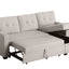 Upholstered Pull Out Sectional Sofa With Chaise