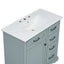 Bathroom Vanity With Sink, 2 Tip Out Drawers, Soft Close Hinges - Gray