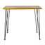 Dione Outdoor Industrial Acacia Wood Bar Set With Metal Frame And Slat Paneling - Brown