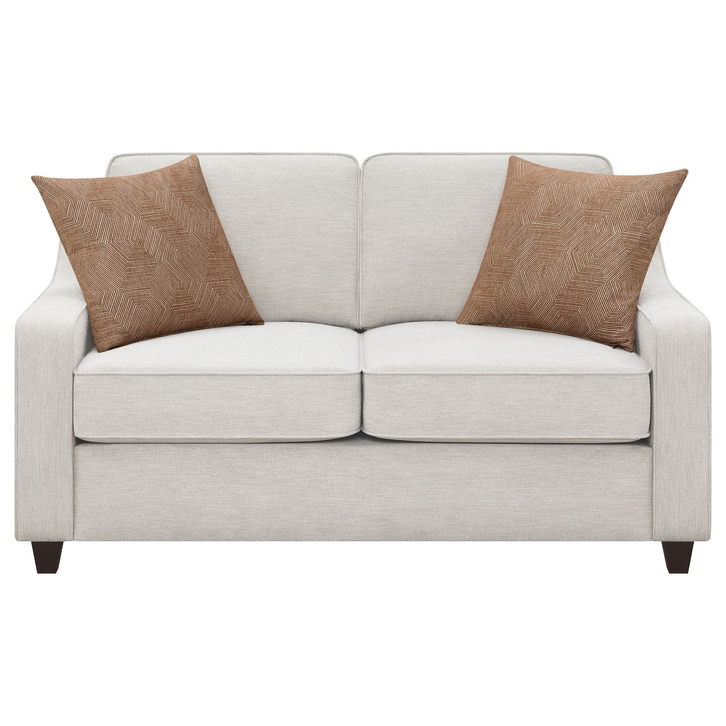 Mahaffey - 2 Piece Track Arm Living Room Set - Beige