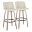 Toriano - Contemporary Fixed Height Barstool Swivel And Round Footrest (Set of 2)