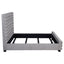 Queen Bed With Textured, And Tufted Headboard - Gray