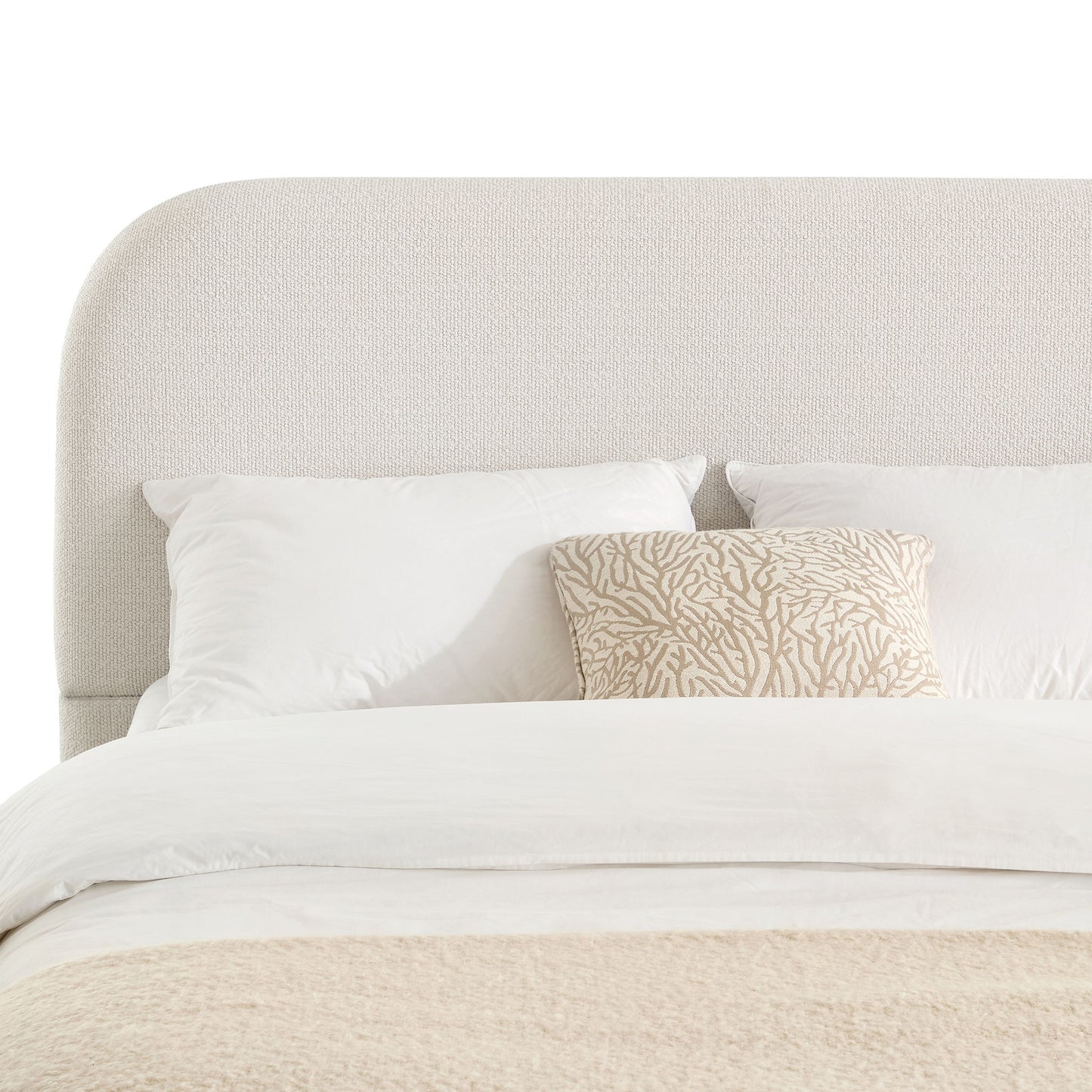 Linton - Upholstered Platform Bed With Curved Headboard