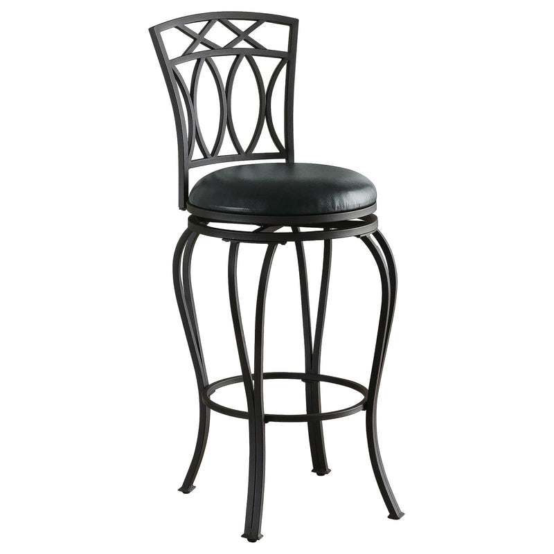 Swivel Bar Stool With Upholstered Seat - Black