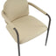 Modern Dining Chair (Set of 2) With Iron Frame - Espresso / Khaki