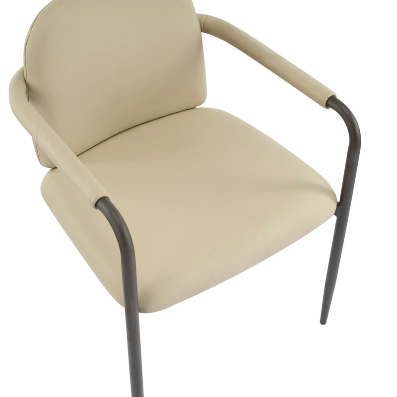 Sillas de comedor modernas (juego de 2) con estructura de hierro - Espresso / Caqui