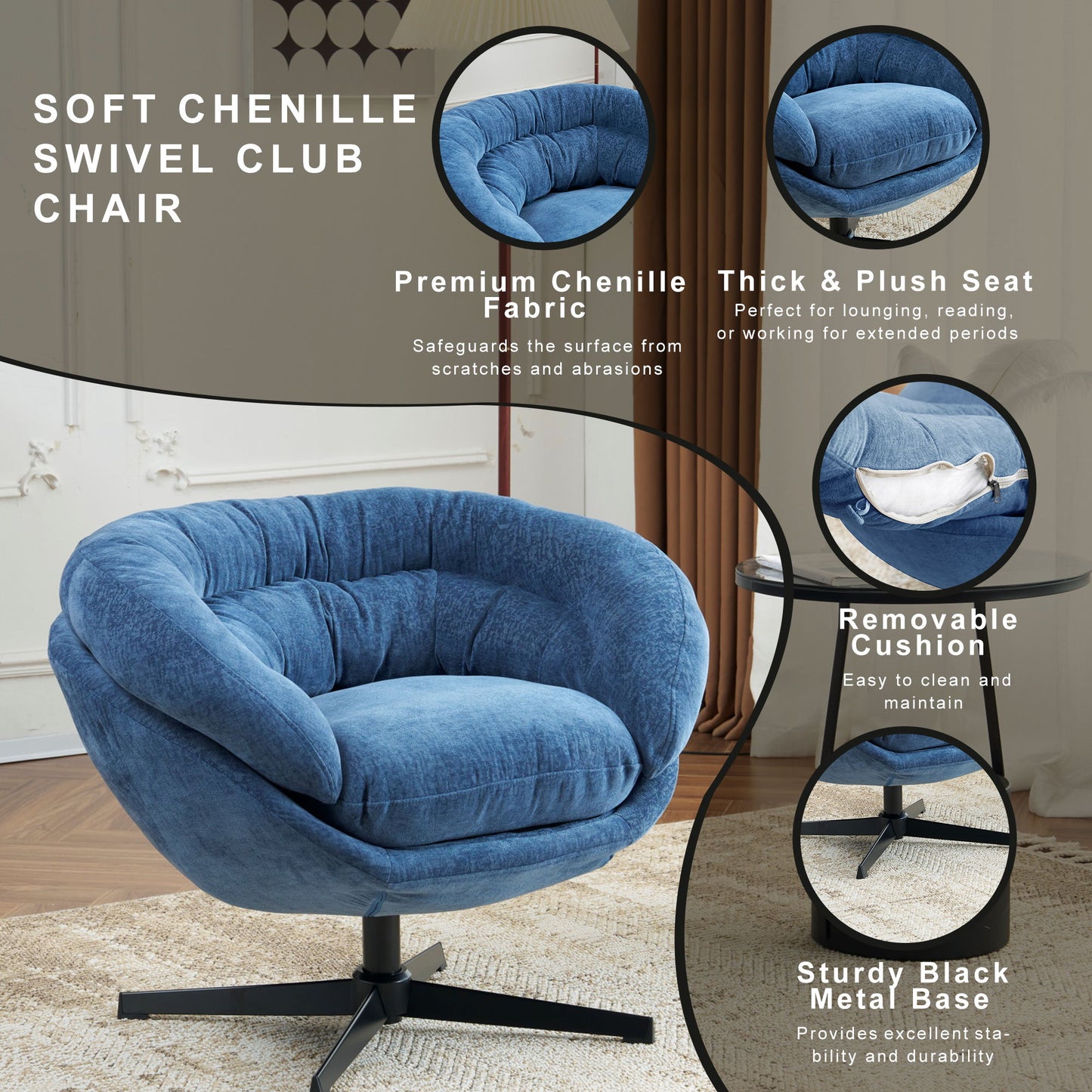 Modern Office Chair With 360 Degree Swivel