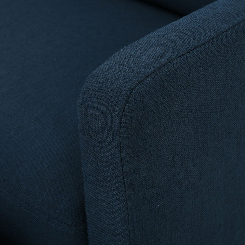 Alma - Contemporary Upholstered Loveseat Recliner - Navy Blue