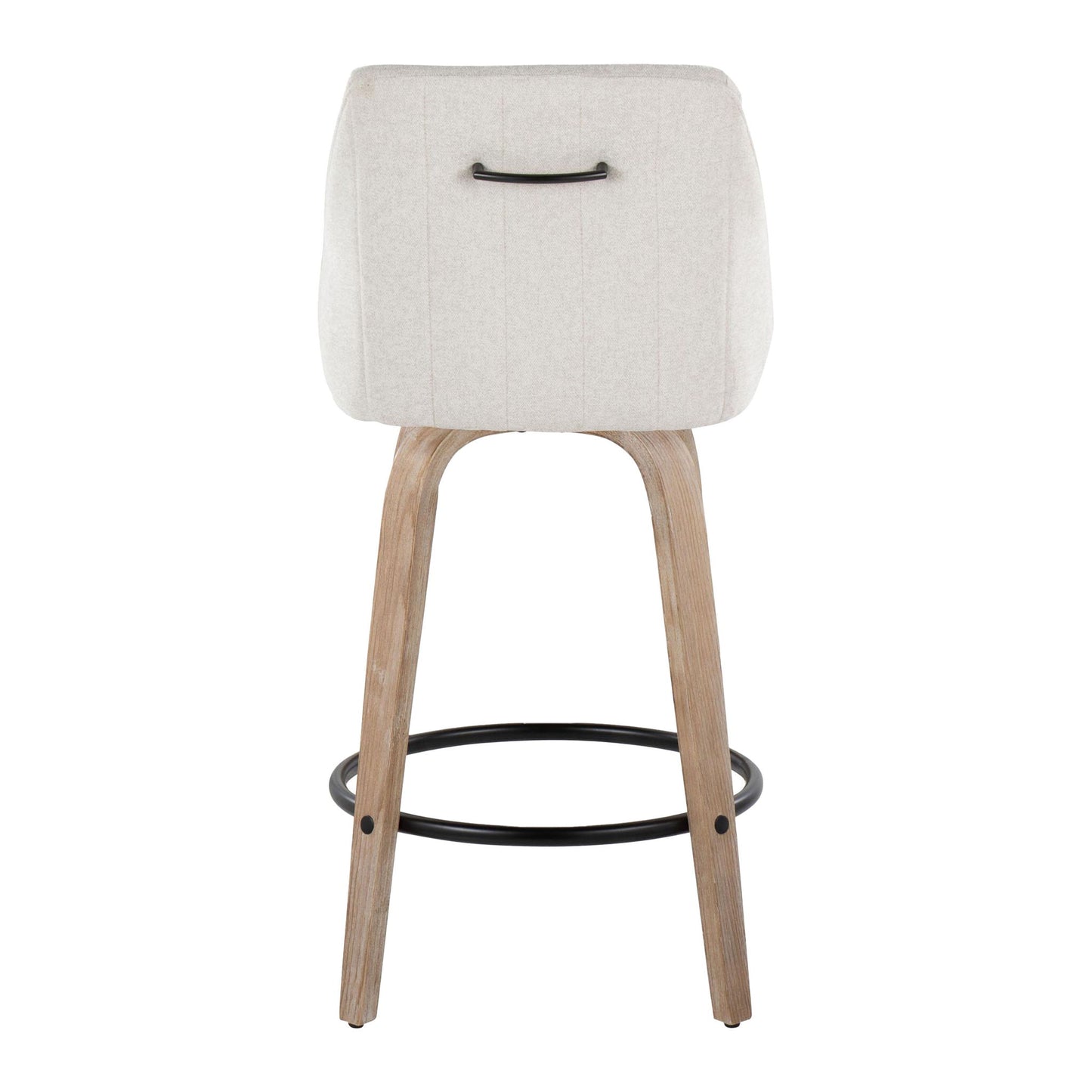 Hannah - Transitional Fixed Height Counter Stool With Swivel With Round Footrest (Set of 2)