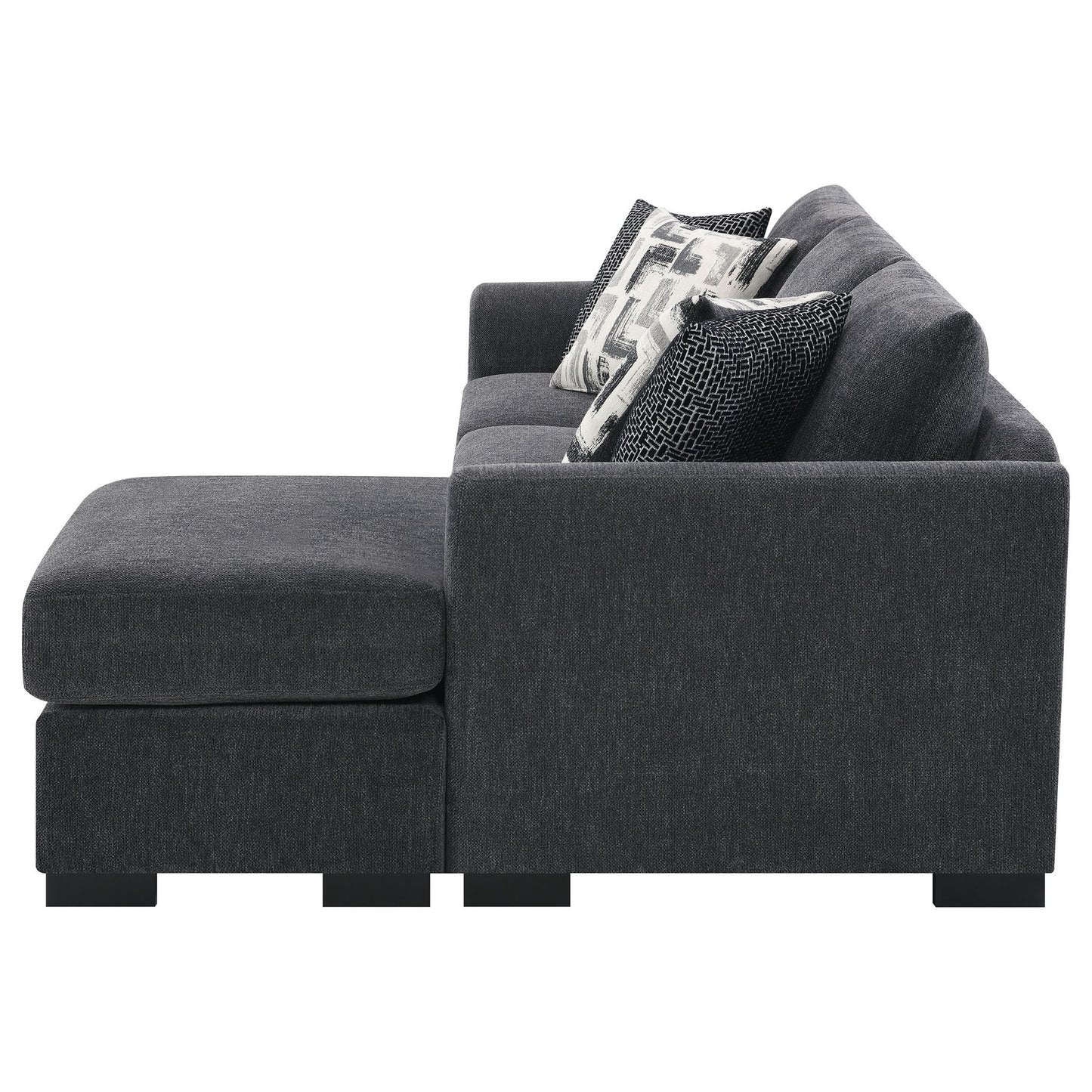 Pacheco - Upholstered Sleeper Sectional Chaise Sofa With Pocket Coils And Reversible Cushions - Dark Gray