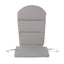 Outdoor Adirondack Chair Cushion With Water Resistant Fabric And Ties - Gray