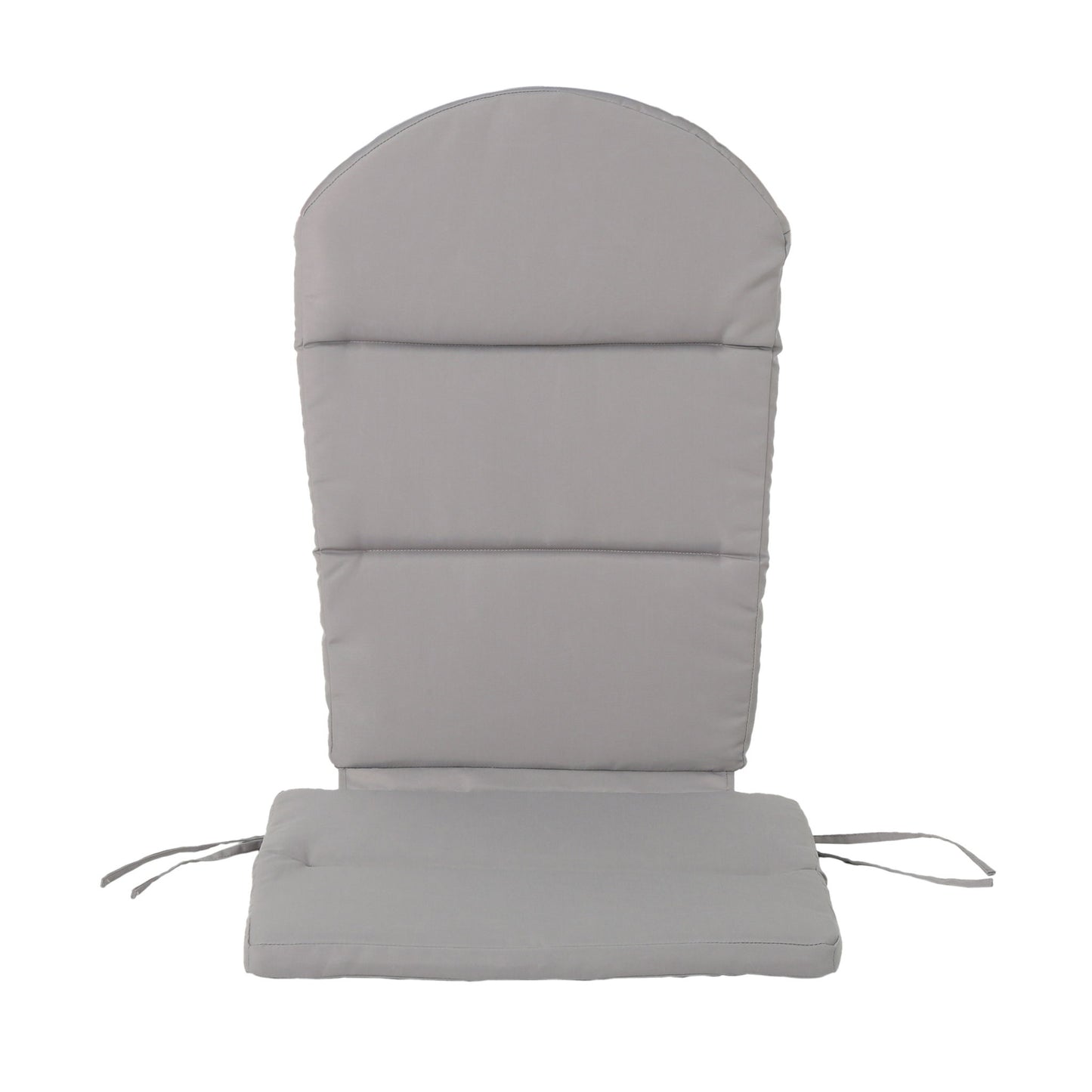Outdoor Adirondack Chair Cushion With Water Resistant Fabric And Ties - Gray