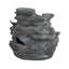 Concrete Rock Waterfall Fountain With LED Lights, Outdoor Garden Decor