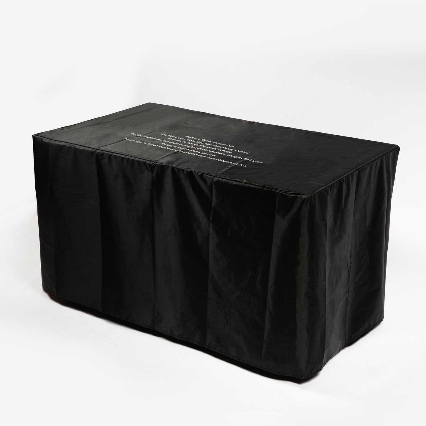 Fire Pit Table, Glass Wind Guard And Rain Cover, Lid - Brown