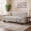Modern Loveseat Sofa, 2 Seater With Square Arms For Living Room