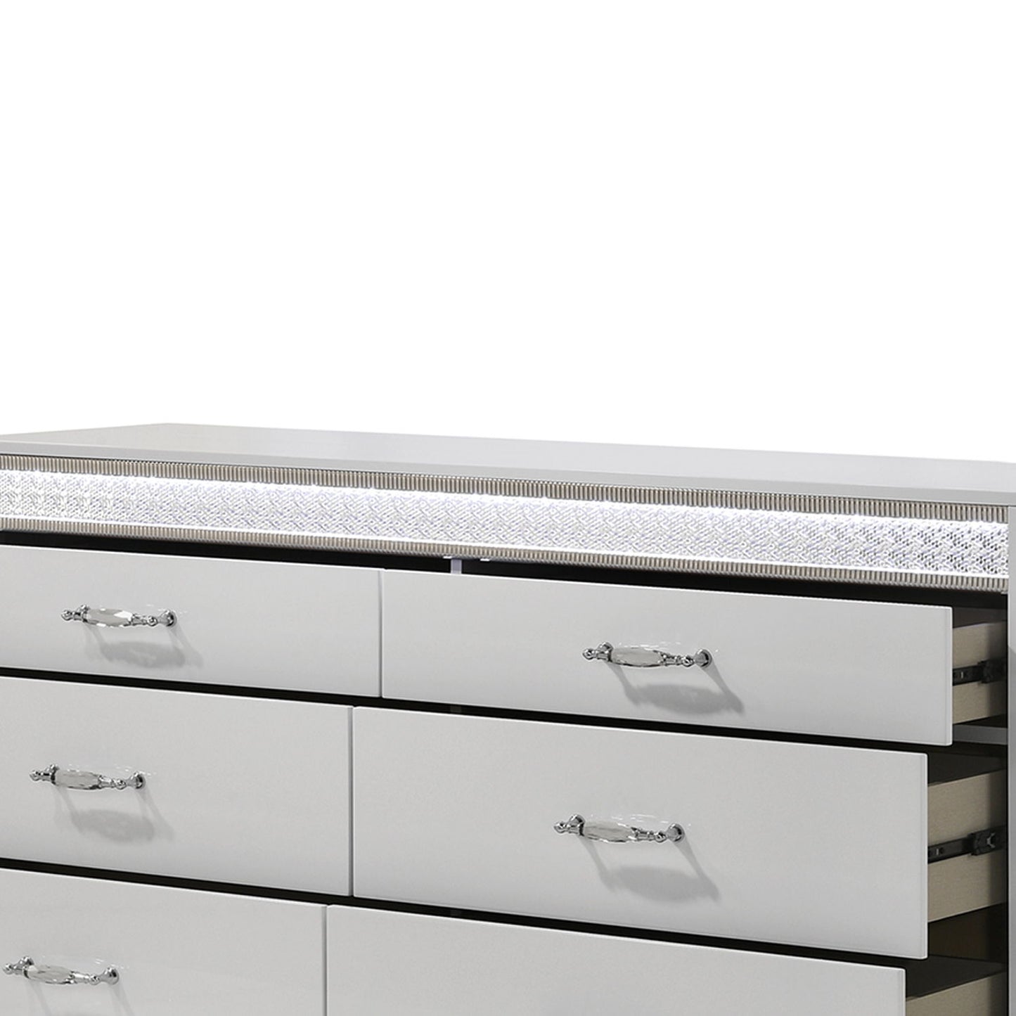 Glam - 6 Drawer Dresser With LED Lighting (Includes Dresser Only) - White