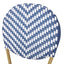 Outdoor Rattan And Aluminum French Armless Bistro Chairs Set - Navy Blue