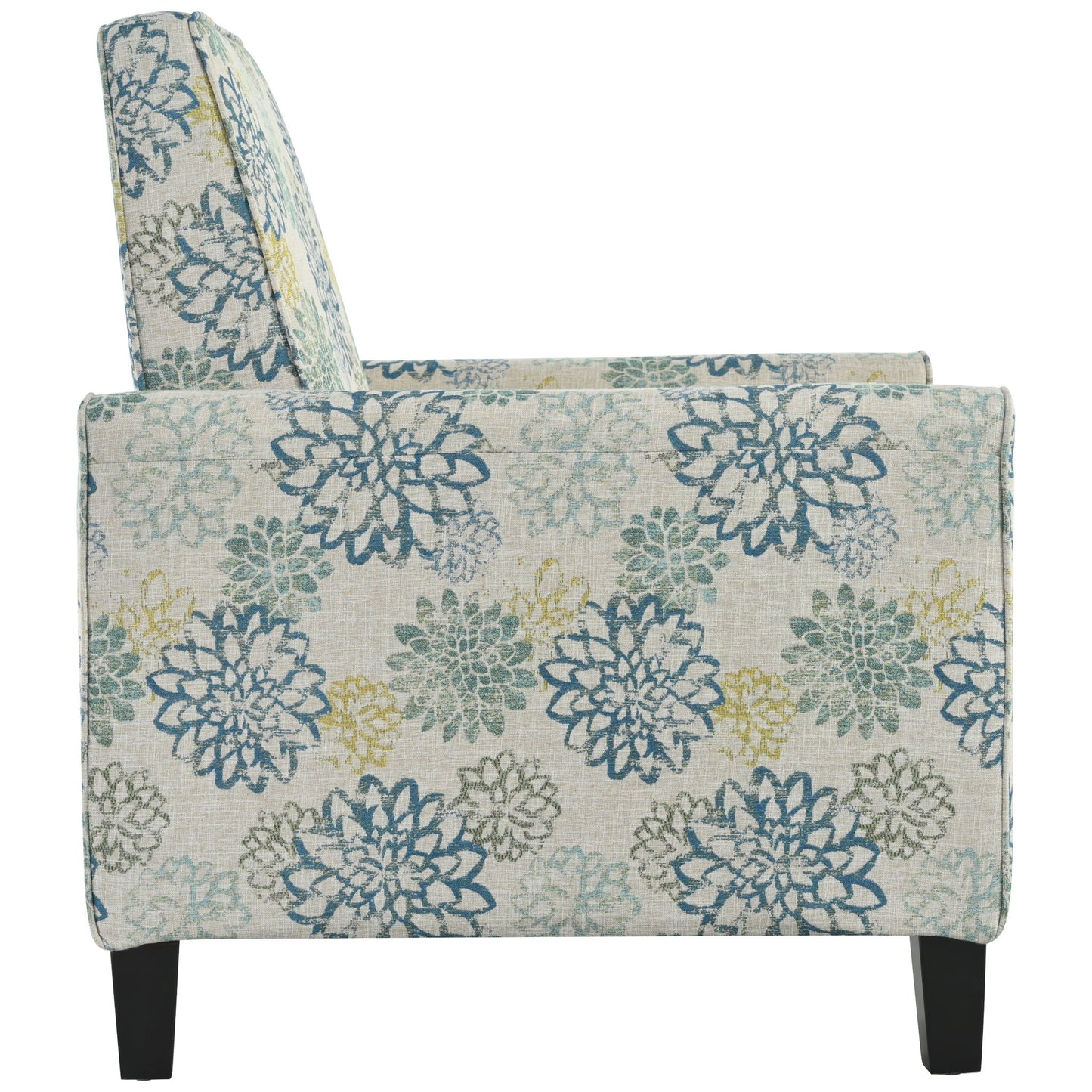 Upholstered Push Back Recliner Chair For Living Room - Blue
