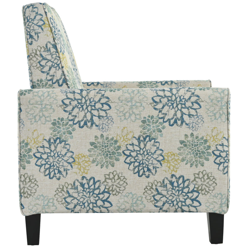 Upholstered Push Back Recliner Chair For Living Room - Blue