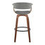 Vintage Mod - Mid Century Modern Fixed Height Barstool With Swivel & Round Footrest (Set of 2)