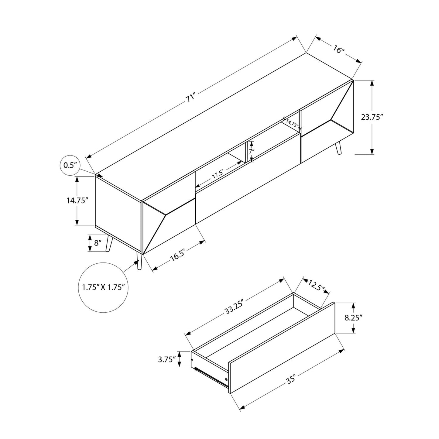 TV Stand With Storage Drawer