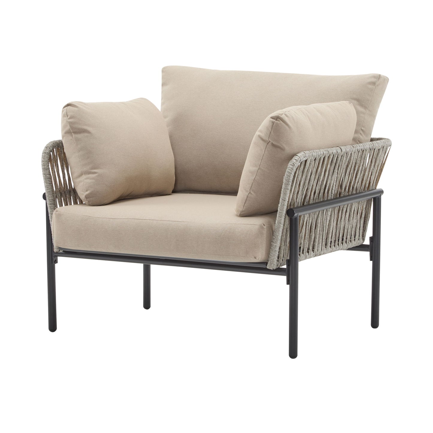 Rope Lounge Chair With Cushions For Modern Spaces