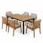 7 Piece Outdoor Patio Dining Set With & 6 Arm Chairs