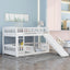 Low Bunk Bed With Slide, Fence And Ladder