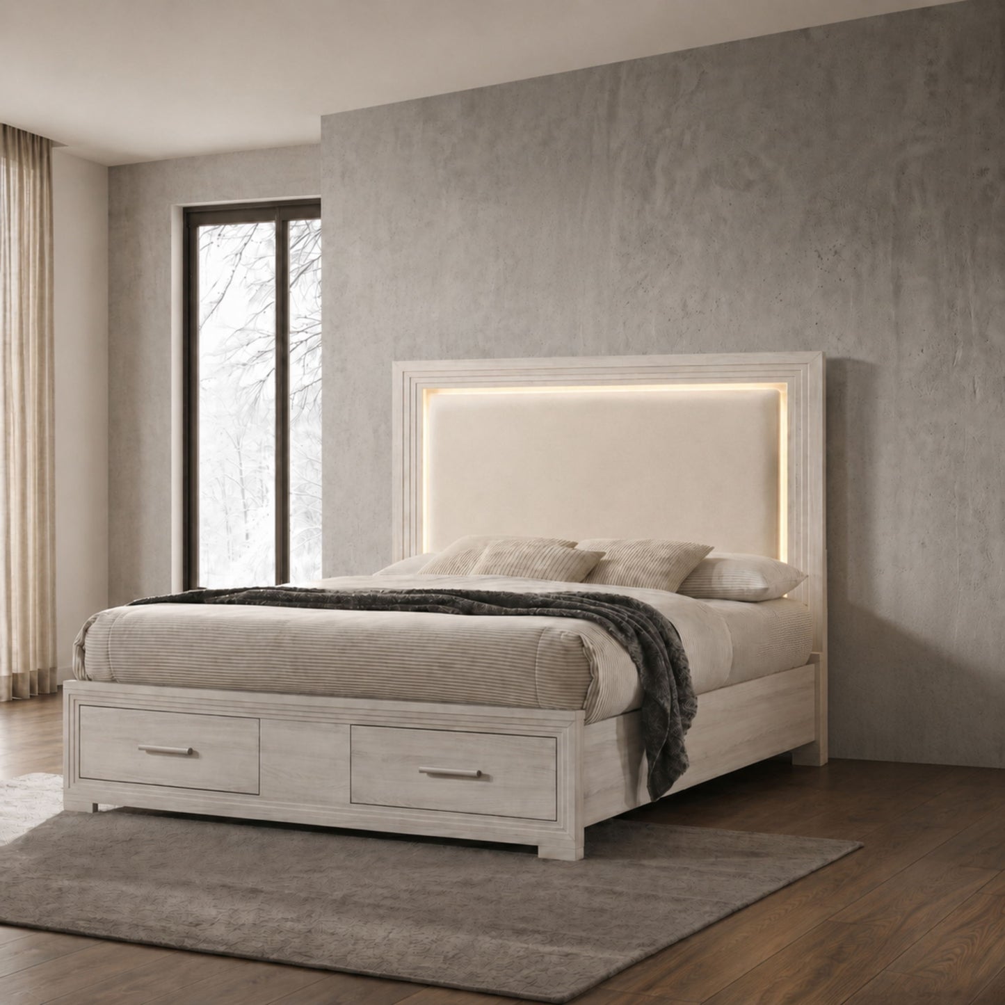 Colorado - Bed With Upholstered LED Headboard