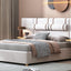 Upholstered Platform Bed, 2 Outlets And USB Charging Ports On Both Sides, 2 Bedside Pillows, Storage Shelves