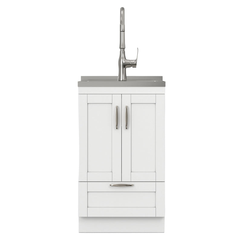Reed - Deluxe Laundry Cabinet With Pull-Out Faucet And Stainless Steel Sink