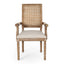 Upholstered Dining Chair With Cane Backrest