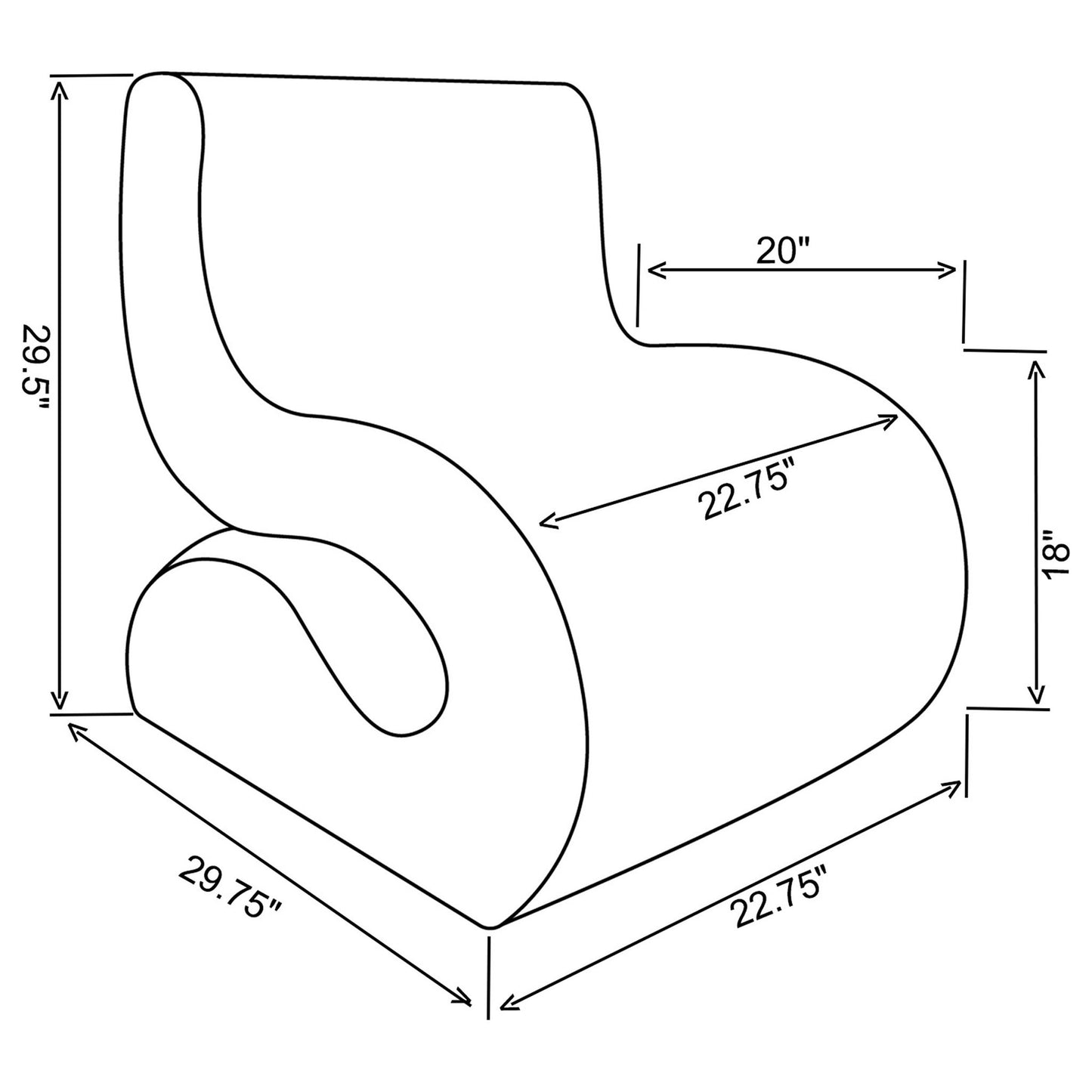 Austin - Armless Curved Chair