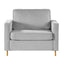 Accent Chair Upholstered Single Sofa With Square Arms, Sewn Pillow Back For Living Room