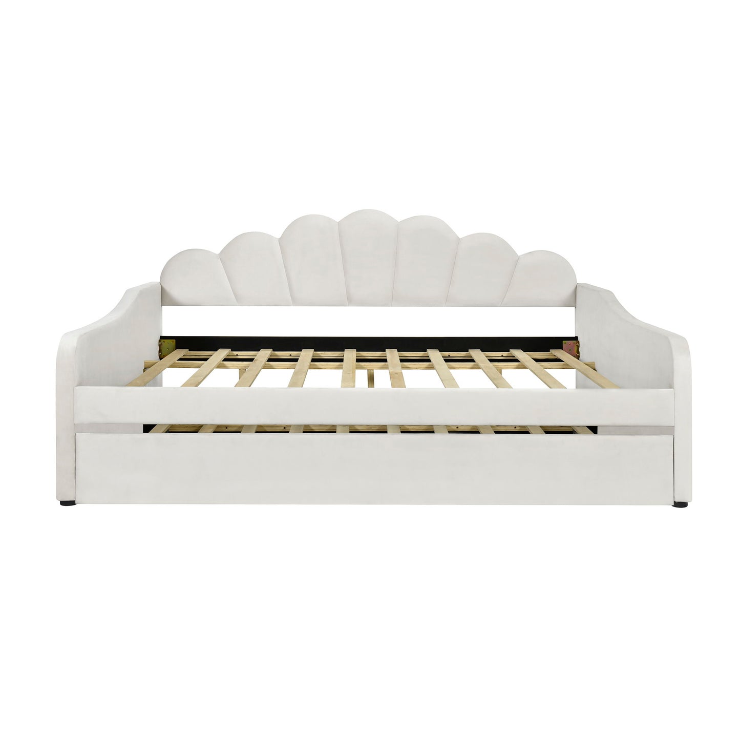 Upholstery Daybed Frame With Shell Shaped Backrest