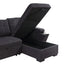 Toby - Woven Fabric Reversible Sleeper Sectional Sofa With Storage Chaise Cup Holder Charging Ports And Pockets