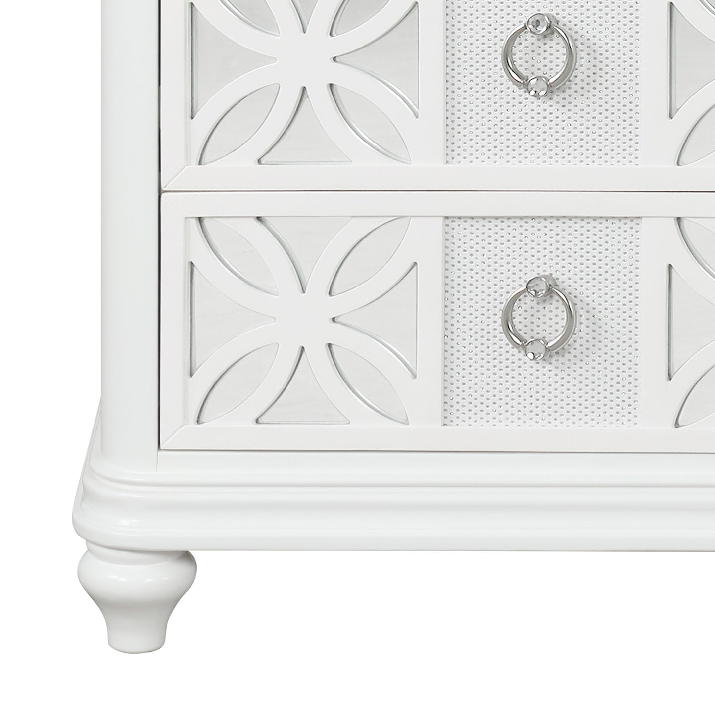 Abigale - Nightstand With Mirror Top, LED Lighting (Includes Mirror And Nightstand) - White