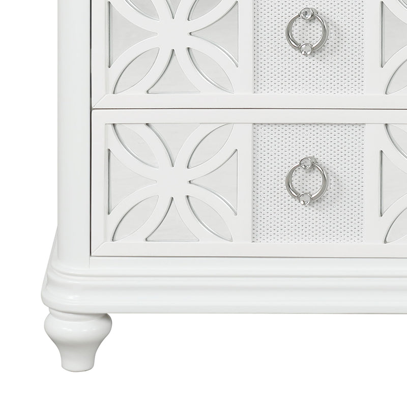 Abigale - Nightstand With Mirror Top, LED Lighting (Includes Mirror And Nightstand) - White