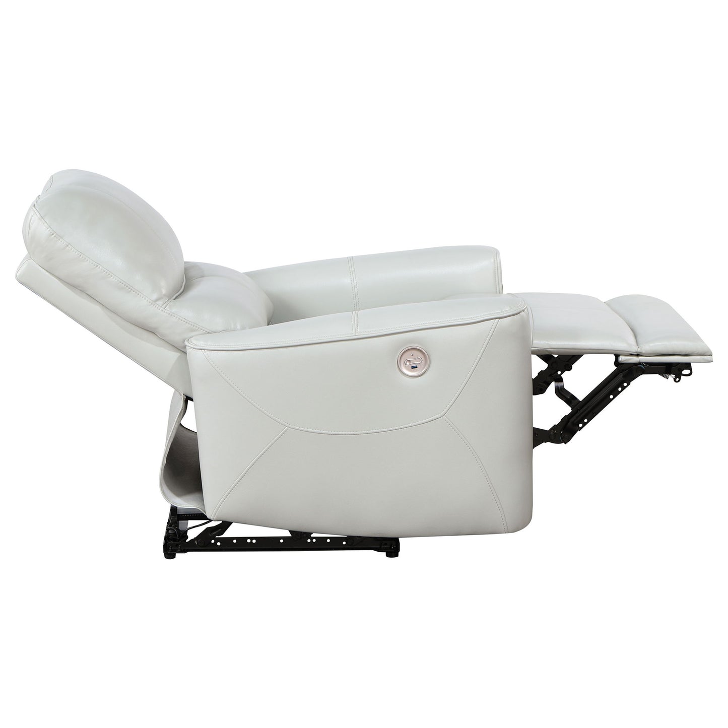 Dove Upholstered Power Recliner Chair With Smooth Power Recline And USB Charging - Gray