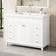 Bathroom Vanity & Sink, 6 Soft Close Drawers & Double Doors - White