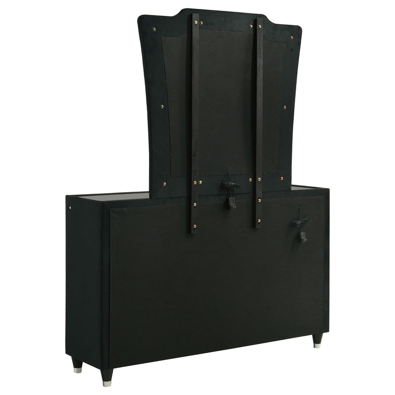Mika - 8 Drawer LED Dresser With Mirror - Black