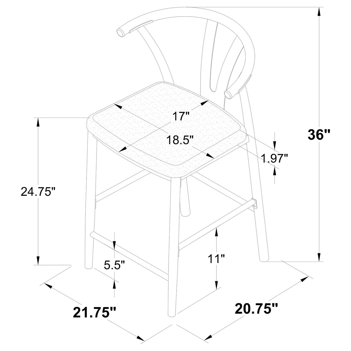 Tazman - Counter Height Dining Side Chair (Set of 2) - Gray