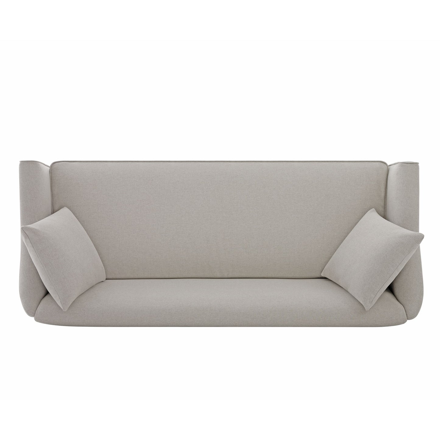 3 Seater Sofa With Wrap Around Armrests And Throw Pillows