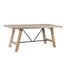 Rustic Dining Table With Metal Support - Natural