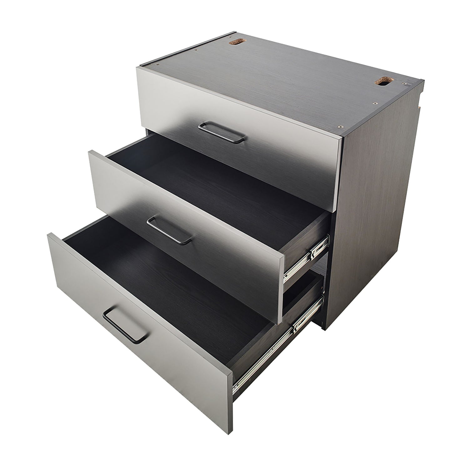 Astro Series - Wall Mounted Base, Drawer Storage Cabinet With Soft Closing Features - Metallic Gray