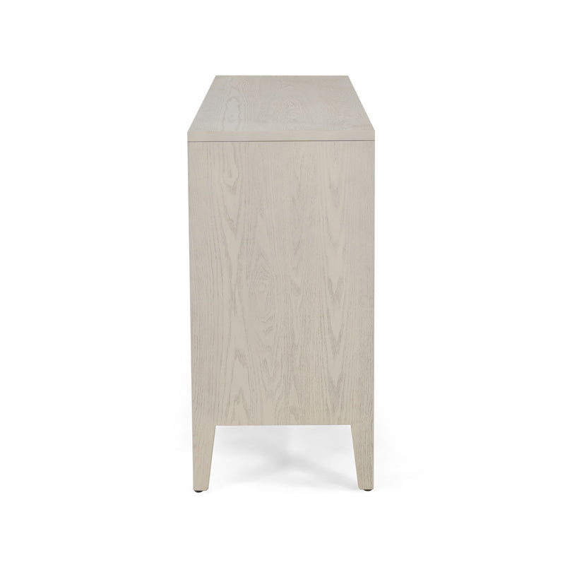 Wood Sideboard With Adjustable Shelves And Storage Cabinet - White Washed