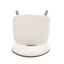 Modern Boucle Fabric Upholstered Side Chair, Bentwood Frame - White / Walnut