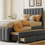 Upholstered Design Platform Bed With Trundle